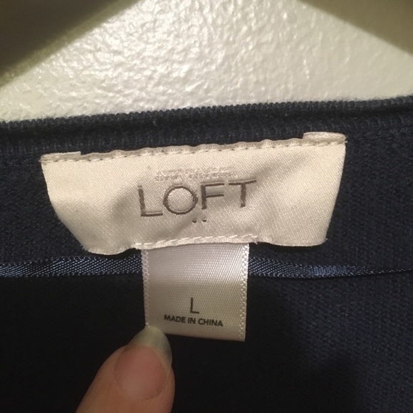 Ann Taylor LOFT striped waterfall open cardigan - Picture 3 of 4